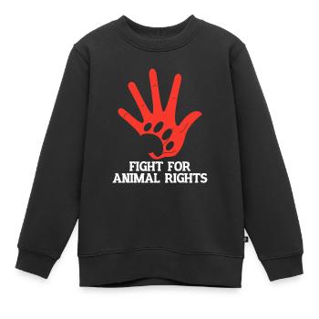 Kampf für Tierrechte Vegan - Kinder Premium Organic Sweatshirt - Schwarz - Vorne - AI Model Kid Female (0cm)