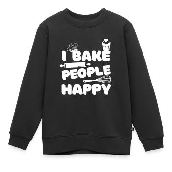 Konditorei Bäcker Konditor Bäckerei Backen - Kinder Premium Organic Sweatshirt - Schwarz - Vorne - AI Model Kid Female (0cm)