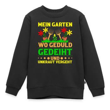 Gärtnerei Gartenliebhaber Schrebergarten Blumen - Kinder Premium Organic Sweatshirt - Schwarz - Vorne - AI Model Kid Female (0cm)