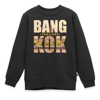 Bangkok Thaïlande Souvenir - Sweat Premium enfant bio - noir - Devant - AI Model Kid Female (0cm)