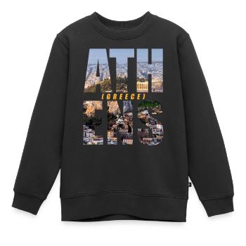 Athènes Grèce Souvenir - Sweat Premium enfant bio - noir - Devant - AI Model Kid Female (0cm)