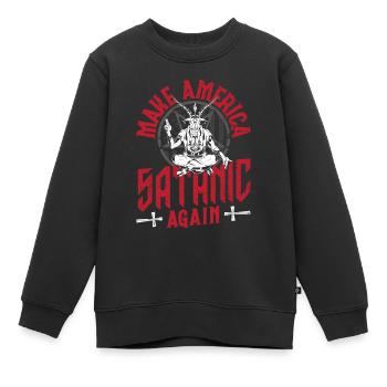Satan Make America Satanic Again Occult - Kinder Premium Organic Sweatshirt - Schwarz - Vorne - AI Model Kid Female (0cm)