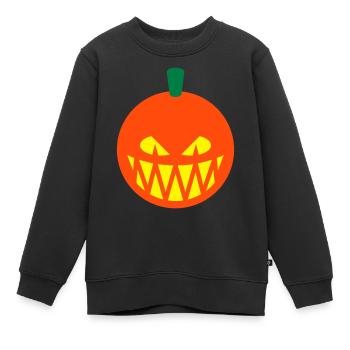 Citrouille d’Halloween (lanterne de citrouille / Emoji / 3C) - Sweat Premium enfant bio - noir - Devant - AI Model Kid Female (0cm)