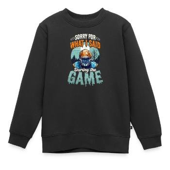 Fußball Halloween Tut mir leid, was ich während des Spiels gesagt habe - Kinder Premium Organic Sweatshirt - Schwarz - Vorne - AI Model Kid Female (0cm)