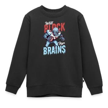 Fußball-Halloween blockiert Gehirne - Kinder Premium Organic Sweatshirt - Schwarz - Vorne - AI Model Kid Female (0cm)