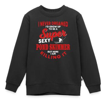 Drôle de cadeau d’écrémage d’étang - Sweat Premium enfant bio - noir - Devant - AI Model Kid Female (0cm)