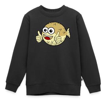 Poisson-globe - Sweat Premium enfant bio - noir - Devant - AI Model Kid Female (0cm)