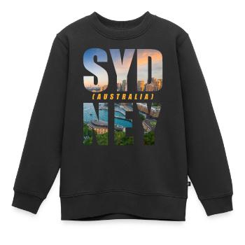 Sydney Australie Souvenir - Sweat Premium enfant bio - noir - Devant - AI Model Kid Female (0cm)