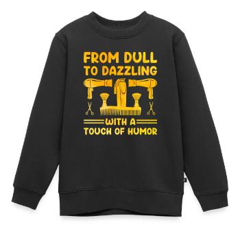 Coiffeur Coiffeur Coiffeur Coiffure Coiffure - Sweat Premium enfant bio - noir - Devant - AI Model Kid Female (0cm)