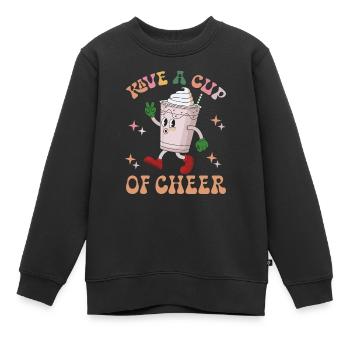 Kave une tasse d’encouragement - Sweat Premium enfant bio - noir - Devant - AI Model Kid Female (0cm)
