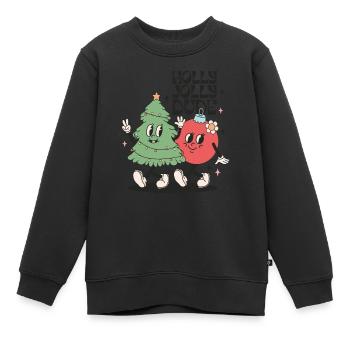 Holly Jolly Dude - Kids Premium Organic Sweatshirt - black - Front - AI Model Kid Female (0cm)