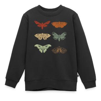 Moth Retro Vintage Moths - Sweat Premium enfant bio - noir - Devant - AI Model Kid Female (0cm)