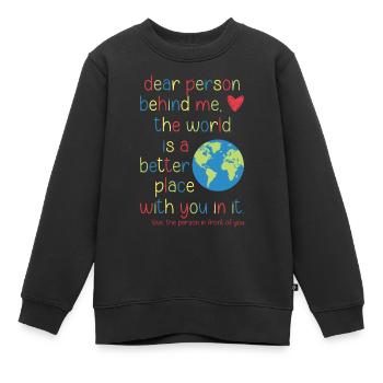 Liebe Person Hinter Mir - Kinder Premium Organic Sweatshirt - Schwarz - Vorne - AI Model Kid Female (0cm)
