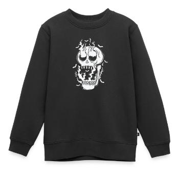 Tête gothique mélancolie sombre - Sweat Premium enfant bio - noir - Devant - AI Model Kid Female (0cm)