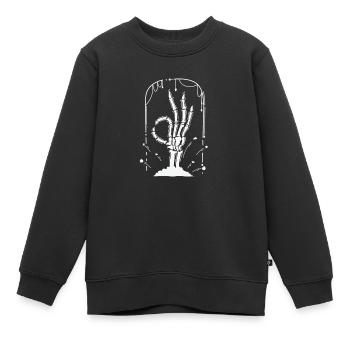 Pierre tombale et style gothique à la main - Sweat Premium enfant bio - noir - Devant - AI Model Kid Female (0cm)