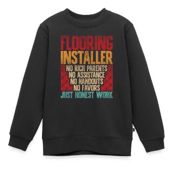 Floor layers, tilers, screed layers - Kids Premium Organic Sweatshirt - black - Front - AI Model Kid Female (0cm)