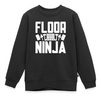 Floor Layer Tile Layer Screed Layer Floor Ninja - Kids Premium Organic Sweatshirt - black - Front - AI Model Kid Female (0cm)