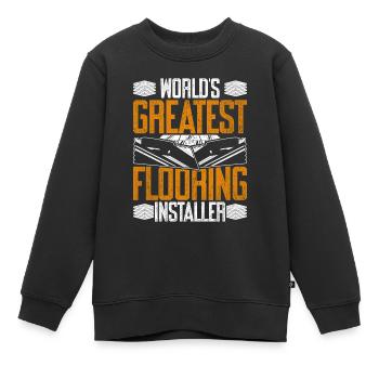 Floor layers, tilers, screed layers - Kids Premium Organic Sweatshirt - black - Front - AI Model Kid Female (0cm)