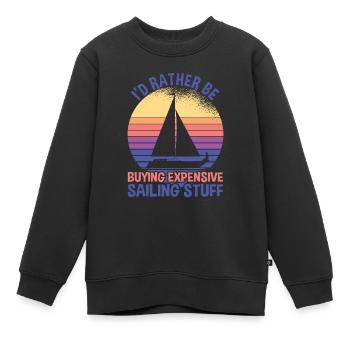 Buy Expensive Sailing Stuff - Kinder Premium Organic Sweatshirt - Schwarz - Vorne - AI Model Kid Female (0cm)