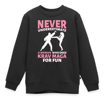 Krav Maga Kampfkunst - Kinder Premium Organic Sweatshirt - Schwarz - Vorne - AI Model Kid Female (0cm)