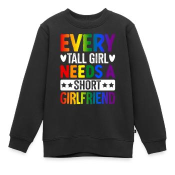 Lesbisch LGBTQ Mädchen - Kinder Premium Organic Sweatshirt - Schwarz - Vorne - AI Model Kid Female (0cm)