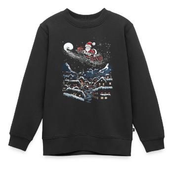 L’art moderne rencontre le Père Noël de Noël - Sweat Premium enfant bio - noir - Devant - AI Model Kid Female (0cm)