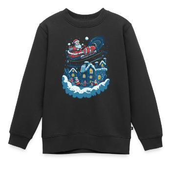L’art moderne rencontre le Père Noël de Noël - Sweat Premium enfant bio - noir - Devant - AI Model Kid Female (0cm)