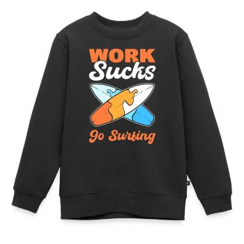 Surfbrett Surflehrer - Kinder Premium Organic Sweatshirt - Schwarz - Vorne - AI Model Kid Female (0cm)