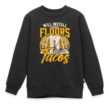 Floor layers, tilers, screed layers - Kids Premium Organic Sweatshirt - black - Front - AI Model Kid Female (0cm)
