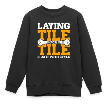 Floor layers, tilers, screed layers - Kids Premium Organic Sweatshirt - black - Front - AI Model Kid Female (0cm)