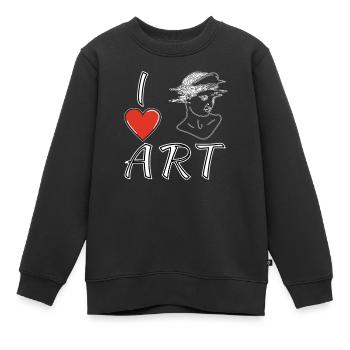 I LOVE ART SKULPTUR - Kinder Premium Organic Sweatshirt - Schwarz - Vorne - AI Model Kid Female (0cm)