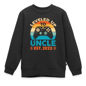 Leveled Up To Uncle 2023, drôle de nouveau grand-oncle - Sweat Premium enfant bio - noir - Devant - AI Model Kid Female (0cm)
