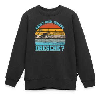 Mähdrescher Hühnerbauer Landmaschinen Landwirt - Kinder Premium Organic Sweatshirt - Schwarz - Vorne - AI Model Kid Female (0cm)
