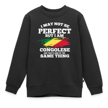 Congo - Sweat Premium enfant bio - noir - Devant - AI Model Kid Female (0cm)