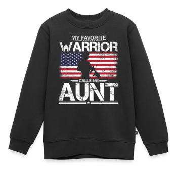 Stolze amerikanische Tante - Kinder Premium Organic Sweatshirt - Schwarz - Vorne - AI Model Kid Female (0cm)
