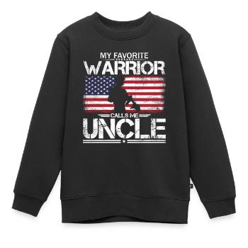 Stolzer amerikanischer Onkel - Kinder Premium Organic Sweatshirt - Schwarz - Vorne - AI Model Kid Female (0cm)
