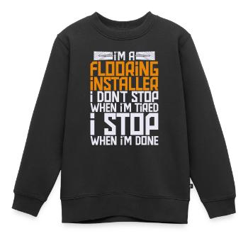 Floor layers, tilers, screed layers - Kids Premium Organic Sweatshirt - black - Front - AI Model Kid Female (0cm)