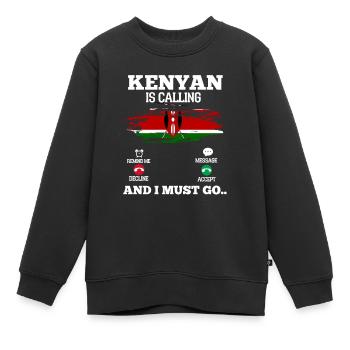 Kenia - Kinder Premium Organic Sweatshirt - Schwarz - Vorne - AI Model Kid Female (0cm)