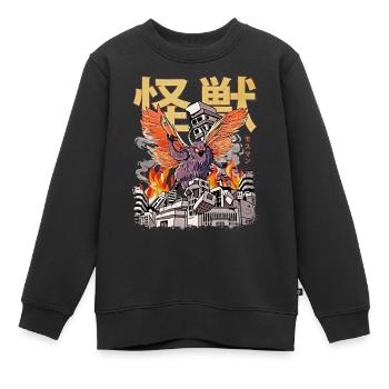 Kaiju Mothman Crypte de monstres d’anime japonais - Sweat Premium enfant bio - noir - Devant - AI Model Kid Female (0cm)
