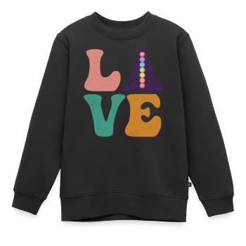 Chakra Guérisseur Chakra Guérison Reiki Maître AMOUR - Sweat Premium enfant bio - noir - Devant - AI Model Kid Female (0cm)