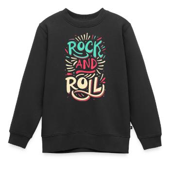 Rock And Roll Rock Statement Motto - Kinder Premium Organic Sweatshirt - Schwarz - Vorne - AI Model Kid Female (0cm)