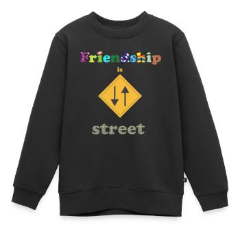 Freundschaft ist keine Einbahnstraße - Kinder Premium Organic Sweatshirt - Schwarz - Vorne - AI Model Kid Female (0cm)