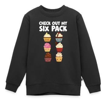 Drôle de vérifier mon paquet de six glaçages cuit au four cupcak - Sweat Premium enfant bio - noir - Devant - AI Model Kid Female (0cm)