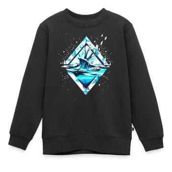 Paysage hivernal de cristal de glace de neige - Sweat Premium enfant bio - noir - Devant - AI Model Kid Female (0cm)
