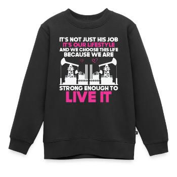 Ölfeldarbeiter Rig Roughneck Ölfeldfrau - Kinder Premium Organic Sweatshirt - Schwarz - Vorne - AI Model Kid Female (0cm)