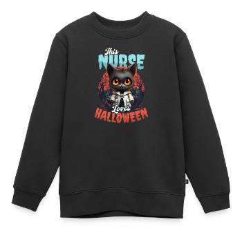 Halloween-Krankenschwester Diese Krankenschwester liebt Halloween - Kinder Premium Organic Sweatshirt - Schwarz - Vorne - AI Model Kid Female (0cm)
