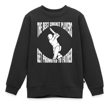 Cricket Cricket Équipe de Cricket Équipe de Cricket - Sweat Premium enfant bio - noir - Devant - AI Model Kid Female (0cm)