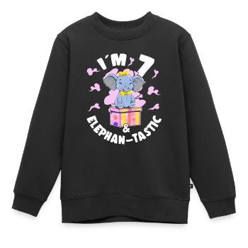 7th Birthday Daughter Cute 7 Year Old Girl Gift - Kinder Premium Organic Sweatshirt - Schwarz - Vorne - AI Model Kid Female (0cm)