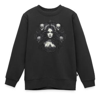 Esthétique gothique gothique - Sweat Premium enfant bio - noir - Devant - AI Model Kid Female (0cm)