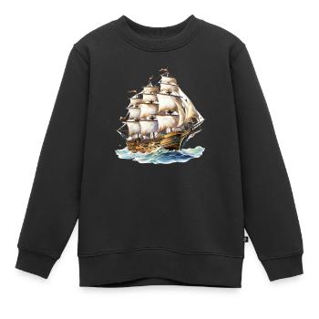 Segeln Segelschiff Segelboot für einen Segler, - Kinder Premium Organic Sweatshirt - Schwarz - Vorne - AI Model Kid Female (0cm)